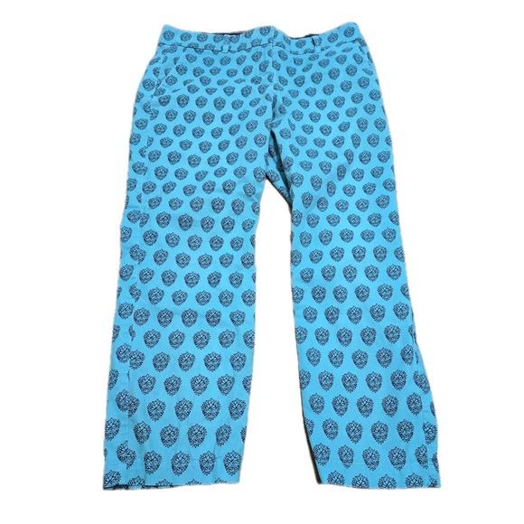 Talbots Pants - Talbots Daily Ankle Pants Women's Size‎ 12 Green Printed Mid Rise Stretch